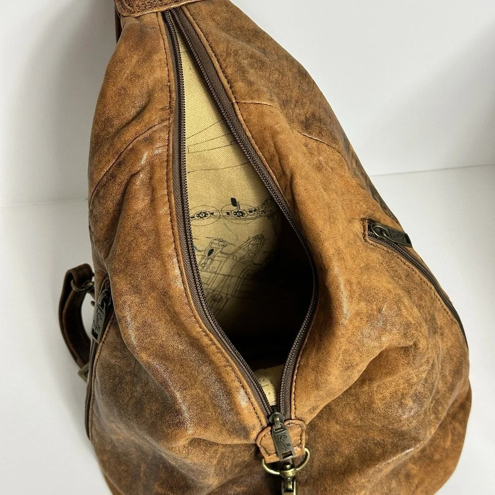 Scully Aero Squadron Vintage Leather Convertible Sling/Backpack Shoulder Bag
